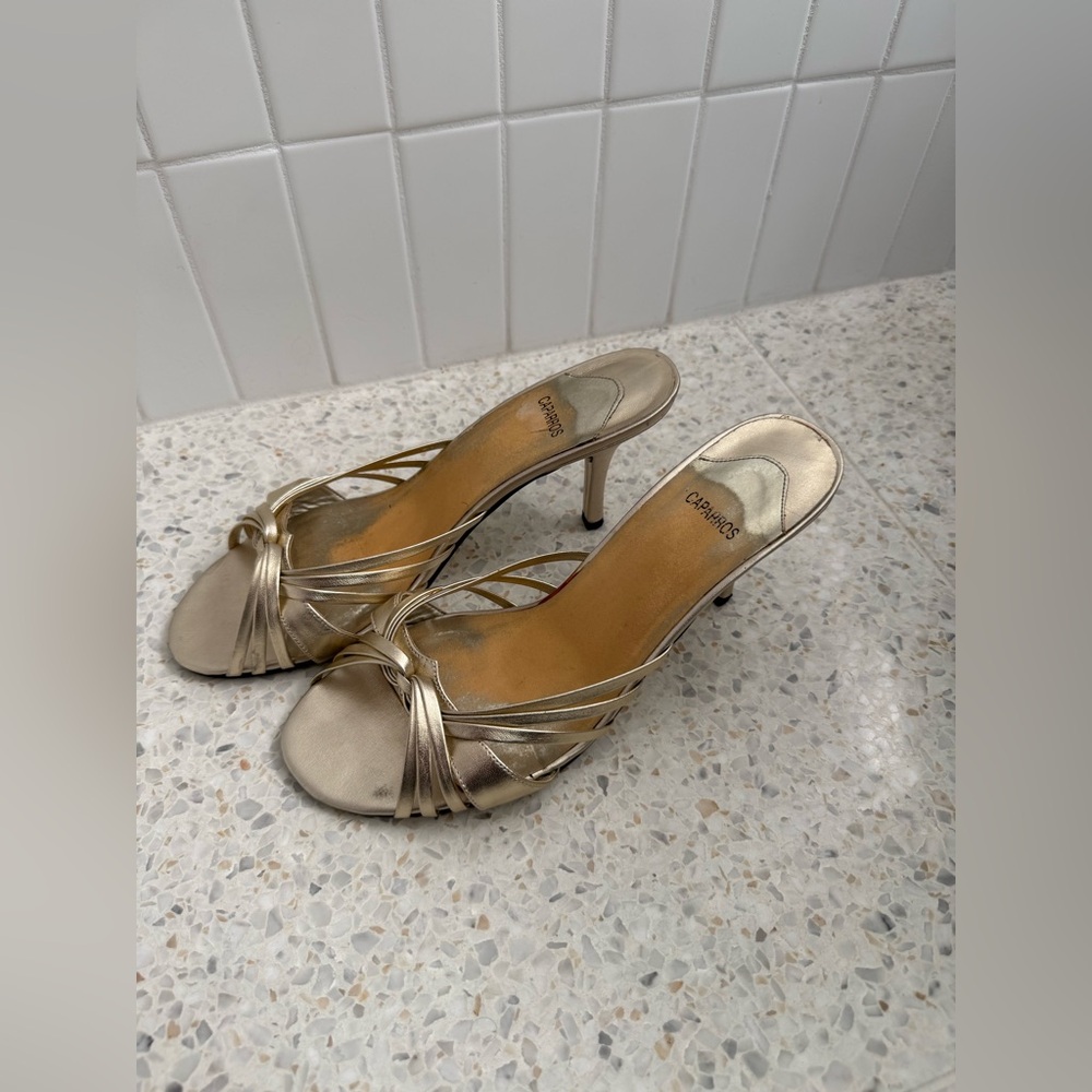 Caparros Metallic Gold Heels "Nelson" Size 8
